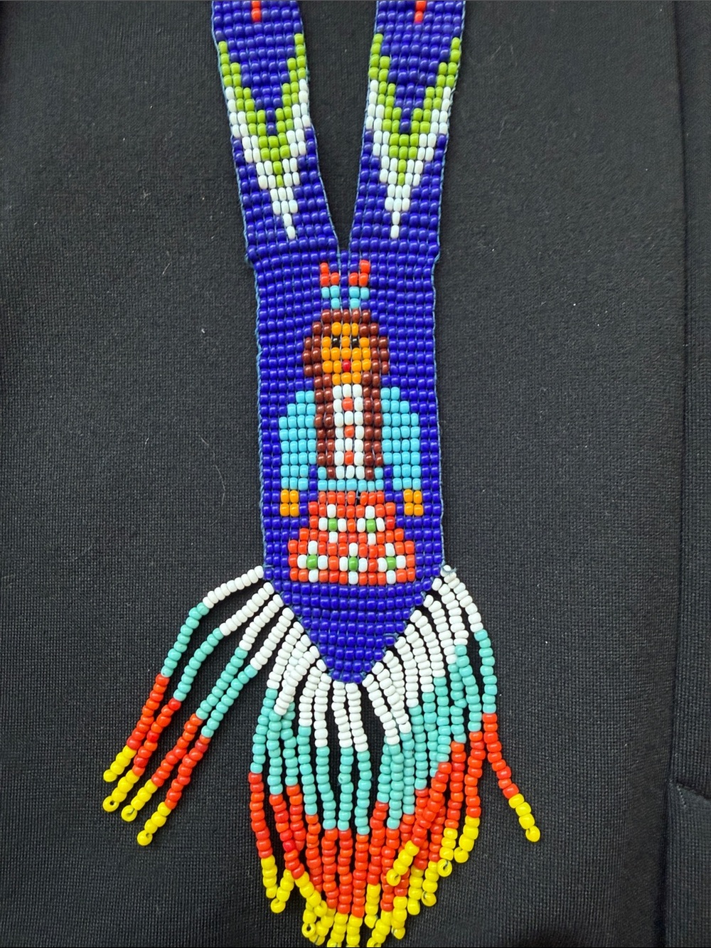 Vintage Native American Loop
Seed Beaded Necklace
